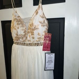 Emerald Sundae white and Gold Brand new dress.